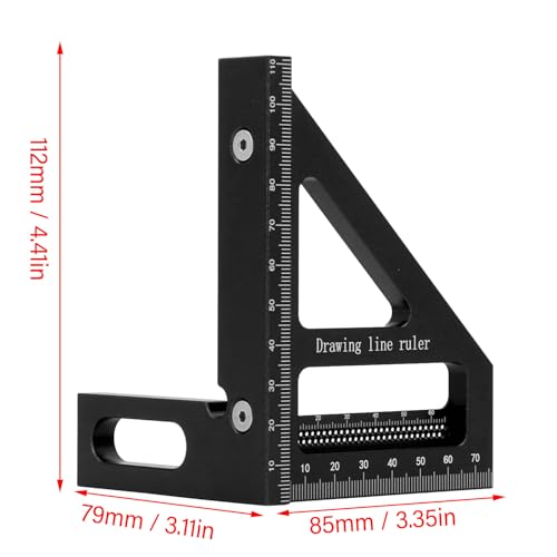 Escuadra profesional de aleación aluminio para carpintería miniatura 2