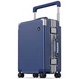 Fashion Carry on Luggage with Wide Handle Keeps the Suitcase Steady & TSA Lock & 360 Spinner Wheels Protects Your Luggage, Aluminum Carry on luggage Make You the Center of Attention in the Crowd.