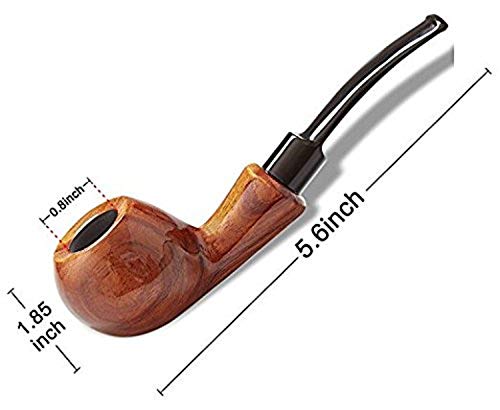 Free Boy Tobacco Smoking Pipe Set, Leather Pipe Pouch Handmade Wood Smoking Pipe Accessorie