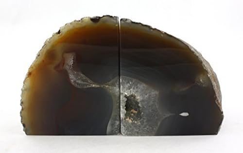 Crystal Allies Gallery: Pair of Polished Agate Geode Halves Bookends w/Authentic Crystal Allies Stone Card - 1lb to 3lbs