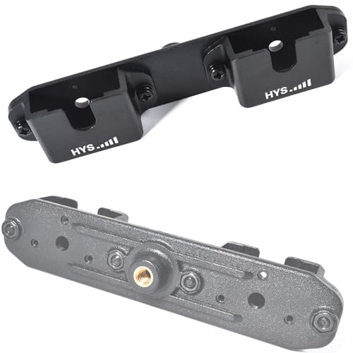 HYS Dual CB Radio & Shoulder Speaker Mic with Belt Clip or Round Knob Mount Base Holder, Walkie Talkie Mounting Holder with 1/4