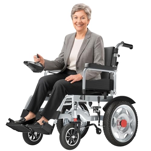 IQIRAF Electric Wheelchairs for Adults, Electric Wheelchair, Foldable Lightweight Travel Motorized Wheelchairs, Folding Portable Mobility Scooter, Compact Fold Power Wheelchair for Seniors