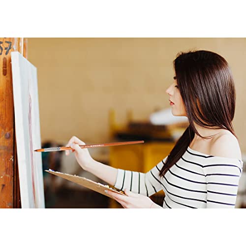 Artdingd Artist Round Painting Brushes Set, 13 Pcs Professional Nylon Hair Wood Long Handle - Detail Paint Brush Paint For Watercolor, Acrylics, Ink, Gouache, Oil, Tempera, Paint By Numbers #TOP5