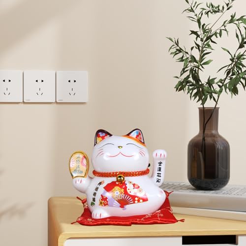 Chat de la chance chinois à bras ondulant 5,5 pouces pour décoration - 7