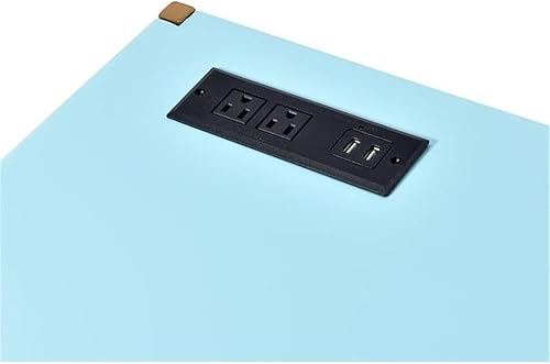 Miniatura 8 de Acme Furniture Escritorio rectangular con puerto USB, azul bebédorado