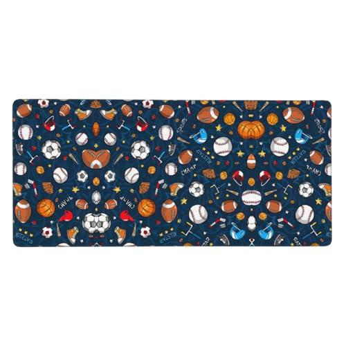 Alfombrilla de ratón para juegos de béisbol, alfombrilla de ratón para juegos, alfombrilla de ratón grande con teclado de goma, 40 x 90 cm