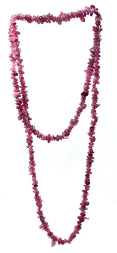 rosa Turmalin (Rubelith) Splitter Kette ca. 90 cm lang, Turmalinkette ohne Verschluss thumbnail