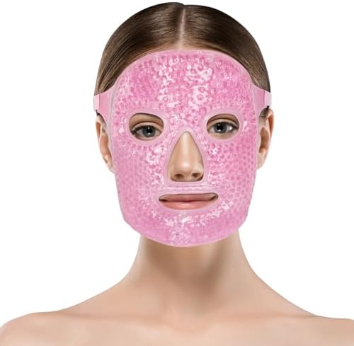 ACWOO Eismaske Gesicht, Eis Augenmaske Reduzieren Gesicht Schwellungen, Dunkle Kreise, Hitze Kalte Kompresse Packen, Gesicht SPA für Druck, Kopfschmerzen, Hautpflege (Rose)