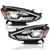 Bincmay Headlight Assembly Compatible With 16 2016 17 2017 18 2018 19 2019 Nissan Sentra Halogen Type Headlamp Left Side and Right Side