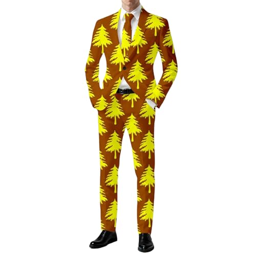 Ensemble homme pantalon habillé marron XXL costume coupe moderne