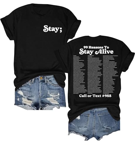 Suicide Awareness Shirt Women Mental Health Suicide Prevention Awareness Tshirt Therapist Inspirational Quote Tee Tops