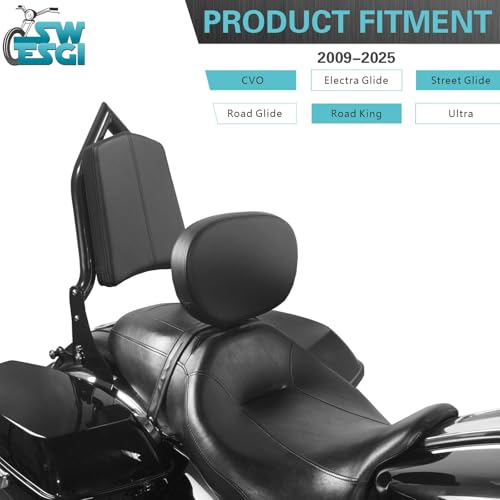 SWESGI Adjustable Short Sissy Bar for Harley 2009-Later Touring Quick Release by SWESGI - Used condition - Image 5