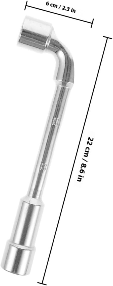 21mm L-shaped Socket Wrench Double Ended Spanner Tire Changer Tool Motorcycle Repair Socket Spanner for Wheel Alignment and Valve Maintenance