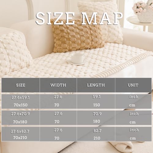 Couch Cover for Dogs Fuzzy Sofa Covers for Pet, Geometric Jacquard Coral Pet-Friendly Washable Non-Slip Sofas Slipcover Cushion Protector Pets Mat Dog Bed Mats