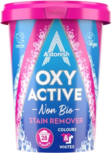 Astonish Oxy Active - Smacchiatore non bio, rimuove le macchie, elimina gli odori e illumina i tessuti, 625 g
