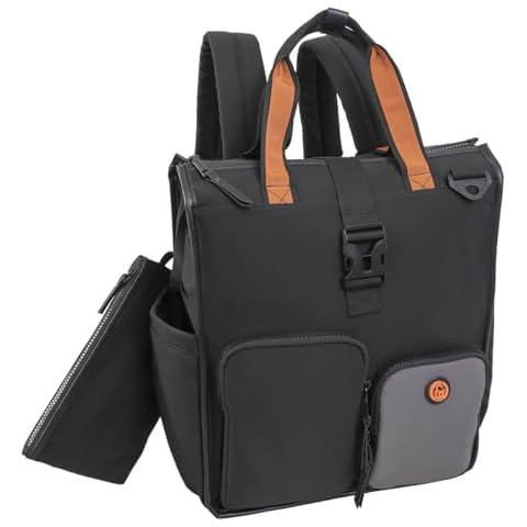 Joan & David 18 Inch Sport Nylon Backpack with Padded Laptop Sleeve, Side Slip Pockets (Black) Cover