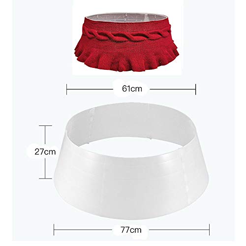 Gentlecarin Christmas Tree Collar, Knitted Red Christmas Tree Ring, 3D Christmas Tree Bottom Decoration For Homes, Shopping Malls Yards Squares 70Cm #TOP3