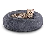 【Halbgeschlossenes Design】: Dieses Matratzenbett für Haustiere hat ein halbgeschlossenes Design, Ihr Haustier kann sich auf dem Bett zusammenrollen, um sich bequem auszuruhen und das Gefühl der Sicherheit beim Ausruhen zu verbessern.