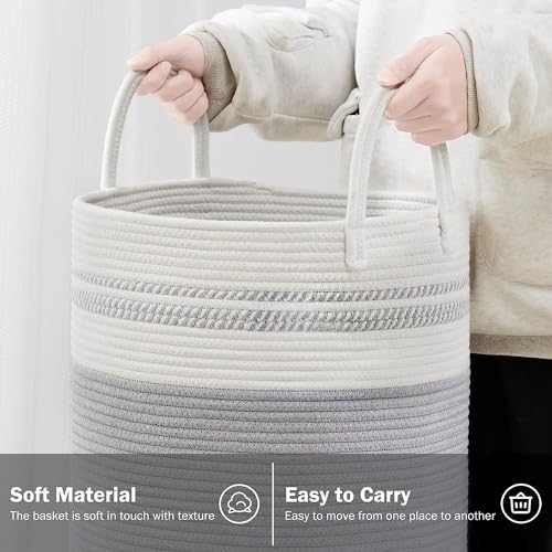 Image of Laundry Basket for Clothes | Toys Storage Basket | Storage Basket for Kitchen, Living Room | Rope Laundry Hamper | Jute Basket Without Lid | Large Size | 36x36x41 cm