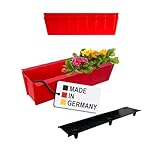 BURI 2 Euro-Paletten Blumenkästen-Einsätze inkl. Bewässerungsmatte | 37,3cm Rot | Pflanzkasten für Europalette Palette | Balkonkasten | Blumentopf | aus stabilen Kunststoff | Made in Germany