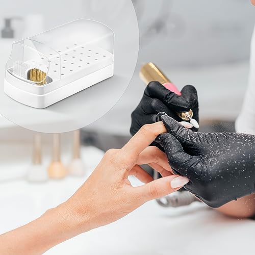 Soporte y limpiador 2 en 1 para brocas de uñas, 30 agujeros miniatura 2