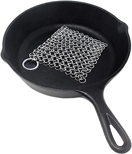 Pulitore per ghisa – Chainmail Scrubber per padelle in ghisa – Raschietto per pentola Skillet Pan Pot