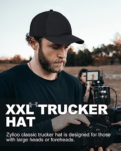 Zylioo Xxl Oversize Mesh Trucker Baseball Cap,Adjustable Plain Breathable Fitted Cap,Quick Dry Running Hat For Big Heads Navy Blue #TOP3