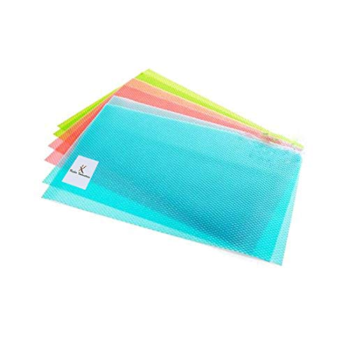 Image of Kuber Industries Floral Design Combo PVC 3 Pieces Fridge Mats, 2 Piece Handle Cover and 1 Piece Fridge Top Cover(Multi)