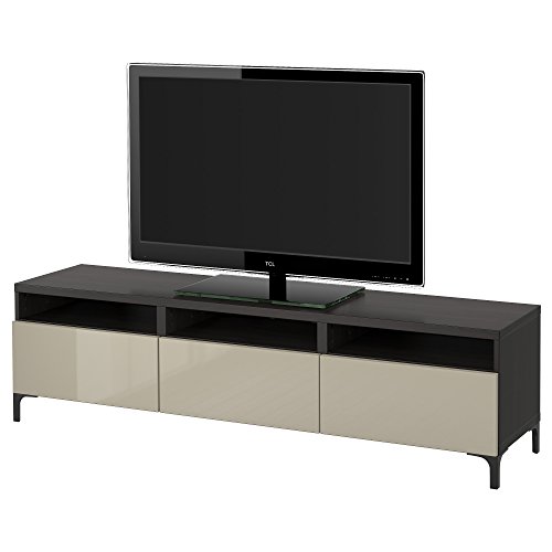 IKEA BESTA  Banco de TV con cajones/selsviken vinilo adhesivo decorativo (negro y marrón/beige
