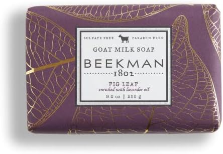 Beekman 1802 Goat Milk Soap Bar, Fig Leaf - 9 oz - Nourishes, Moisturizes & Hydrates the Body - Good for Sensitive Skin - Cruelty Free
