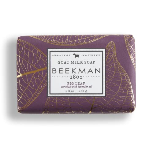 Beekman 1802 Goat Milk Soap Bar, Fig Leaf - 9 Oz - Nourishes, Moisturizes & Hydrates The Body - Good For Sensitive Skin - Cruelty Free #TOP2