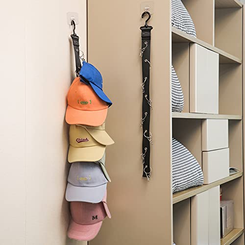 2 Pack Baseball Cap Storage Organizer, Eight Clips Hold Up To 16 Caps Hat Holders For Beanie| Hanging Hat Rack | Over Door Hanger #TOP2