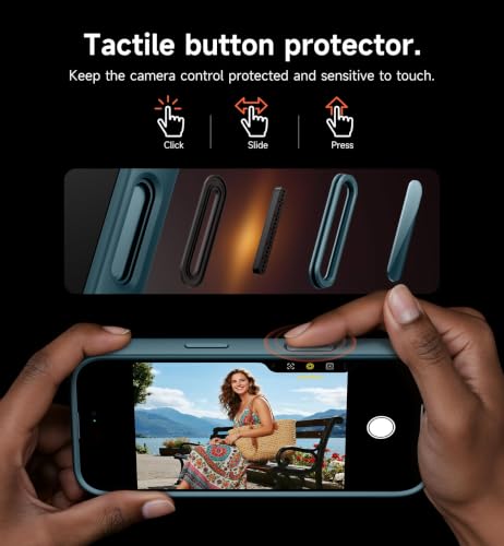 Image of SURITCH for iPhone 17 Case with Camera Control Cover, Camera Slide Cover and Adjustable Kickstand, Compatible with MagSafe, Shockproof Bumper Protective Cases 6.3 Inch, Lake Green