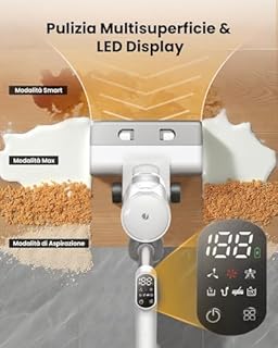 Proscenic F10 Ultra+ Aspirapolvere senza fili Lavapavimenti 3-in-1, per Solidi e Liquidi da 60 Minuti, Aspirapolvere Leggero per Solidi e Liquidi 1,3L, Autopulente, pulizia di Angoli e Bordi