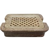 Soapstone Hand Carved Soap Dish Polished and Shiny - Marble Dish Holder Beautifully Crafted Bathroom Accessories Handicraft Decor Hand Carving Soap Holder | Soap Tray | Soap Case (Rectangle Shape)