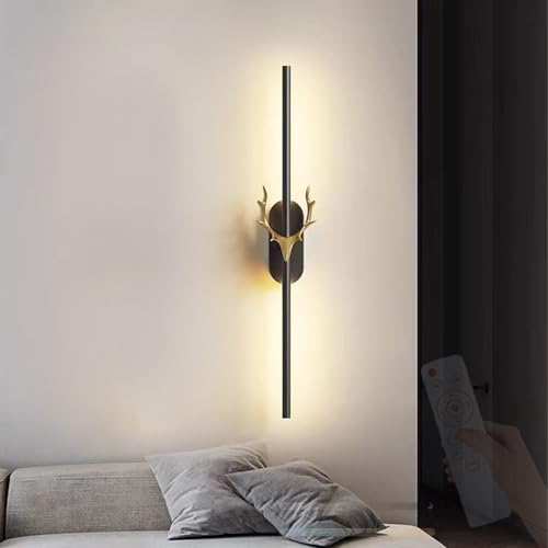 Lámpara de pared de diseño creativo largo en hierro negro y oro