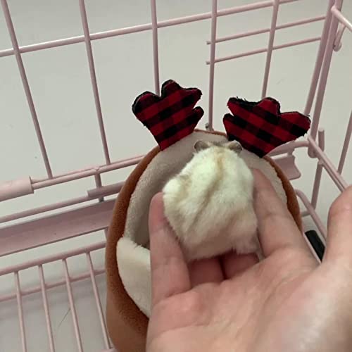 Xinsheinelry Meerschweinchen niedliches Bett Hamsternest Igelversteck Kleintiere Käfigzubehör warmes Haus mit abnehmbarem Plüschkissen Kleintier Meerschweinchen Hamsterbett Haus Winter warm-6