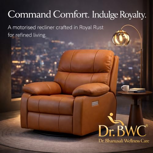 Image of Luxury Motorised Recliner Sofa for Living Room & Home Theatre | German Engineering | Plush Upholstery | Effortless Move & Recline