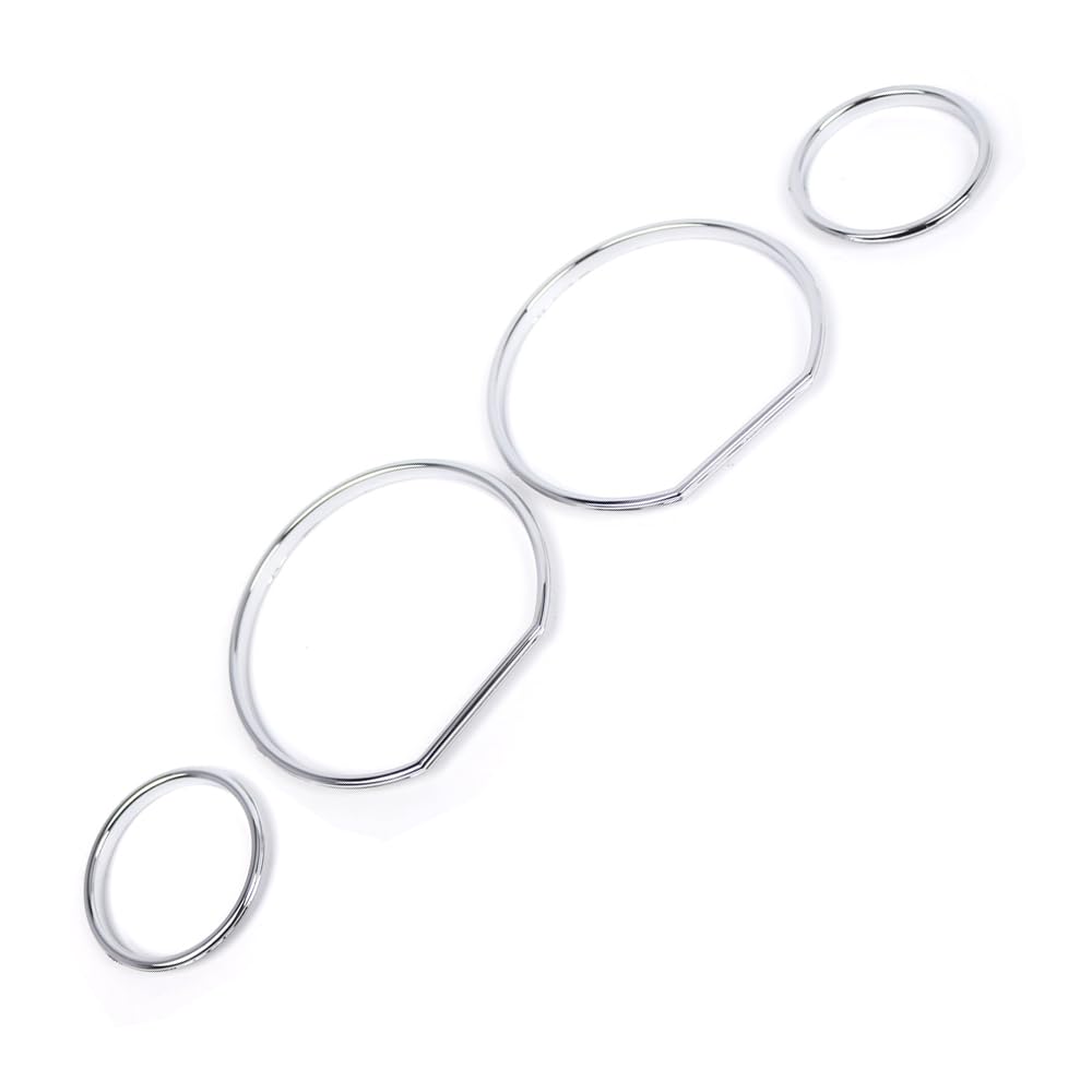 Riloer Tachometer-Zifferblattringe, verchromter Tachometer-Zierring, 4-teilige Instrumenten-Tachometerringe, Blenden kompatibel mit BMW E36 3er-Reihe 1990–2000 (mit VDO-Tachometern)