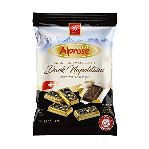 Alprose Napolitan Dark Chocolate Bag - Kosher Swiss Choolate - x 2 bags of 150g (2 pack)