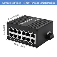 ATROODAC Industrieller 12-Port Gigabit Ethernet Switch, 10/100/1000Mbit/s – Ansicht 6