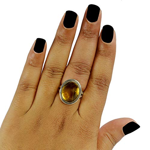 Image of AAA Natural Original Citrine Ring Genuine Adjustable Gemstone Ring for Unisex