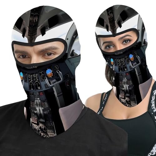 Pasamontaña térmico para hombre y mujer, máscara facial con estampado de cabina de avión, ideal para esquí, motocicleta y clima frío miniatura 1