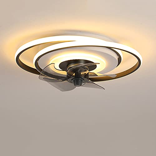 KXEcoLife POKHDYE Lámpara de Ventilador de Techo Minimalista Moderna, Ventilador Integrado sin Hojas, Regulable infinitamente, de Perfil bajo, para Interiores, 48 W, para Pasillo, Dormitorio