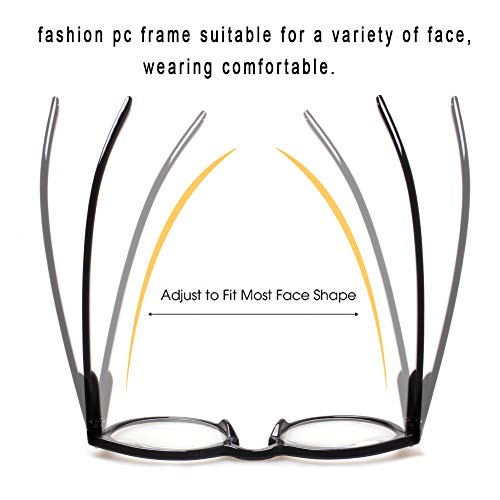 Kerecsen Reading Glasses 5 Pairs Spring Hinge Fashion Round Men And Women Readers (5 Pack Mix Color, 2.0) #TOP3