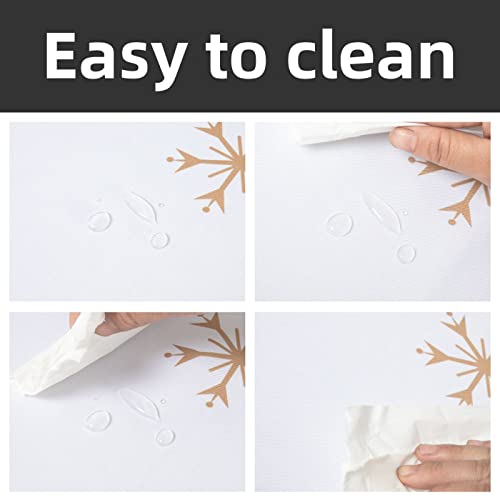 Modmate Rectangle Christmas Tablecloth Fabric 60X102 Inch For 8 Foot Tables, Washable Deer Christmas Table Cloth, Green And White Polyester Table Cover #TOP4