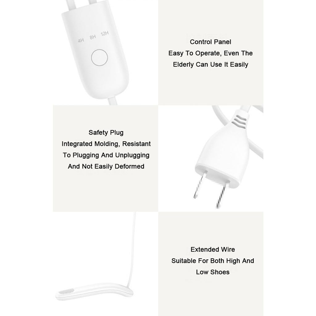 Kleiner elektrischer Schuhtrockner, tragbarer ABS-Stiefeltrockner mit 2-Stunden-/4-Stunden-/8-Stunden-Timer, multifunktionaler Handschuhtrockner, Winter-Essentials für die Familie, 2er-Pack