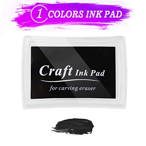 Waycom Rubber Stamp Making Kit,Rubber Carving Block Linoleum Cutter Set Rubber Stamp Carving Block Craft Ink Pad Hobby Knife Pencil For Diy Stamp Carving Craft #TOP6