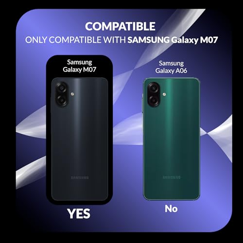 Image of Back Cover Case + Screen Protector for Samsung Galaxy M07 | Transparent & Black Mobile Phone Back Cover Case for Samsung Galaxy M 07 / Samsung M07 | TPU & PC Black Mobile Phone Back Cover