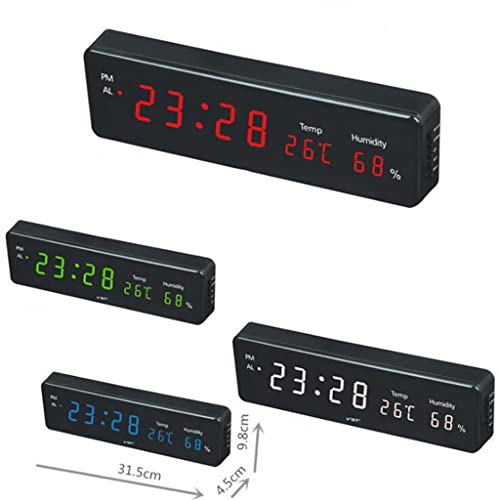 Réveil numérique horloge LED de table salon décoration température humidité